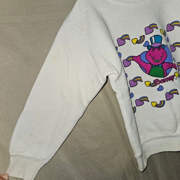 Vintage Barney Sweatshirt Crewneck Kids Size 5-6 - Picture 5 of 11